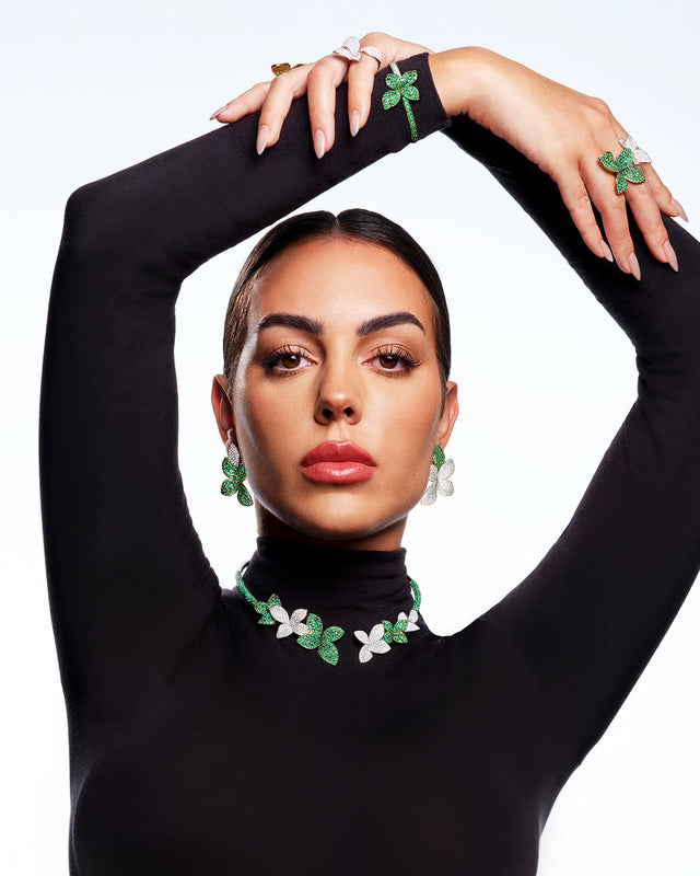 PASQUALE BRUNI HAS CHOSEN GEORGINA RODRIGUEZ AS THE FACE OF ITS NEW GULF COUNTRIES CAMPAIGN.