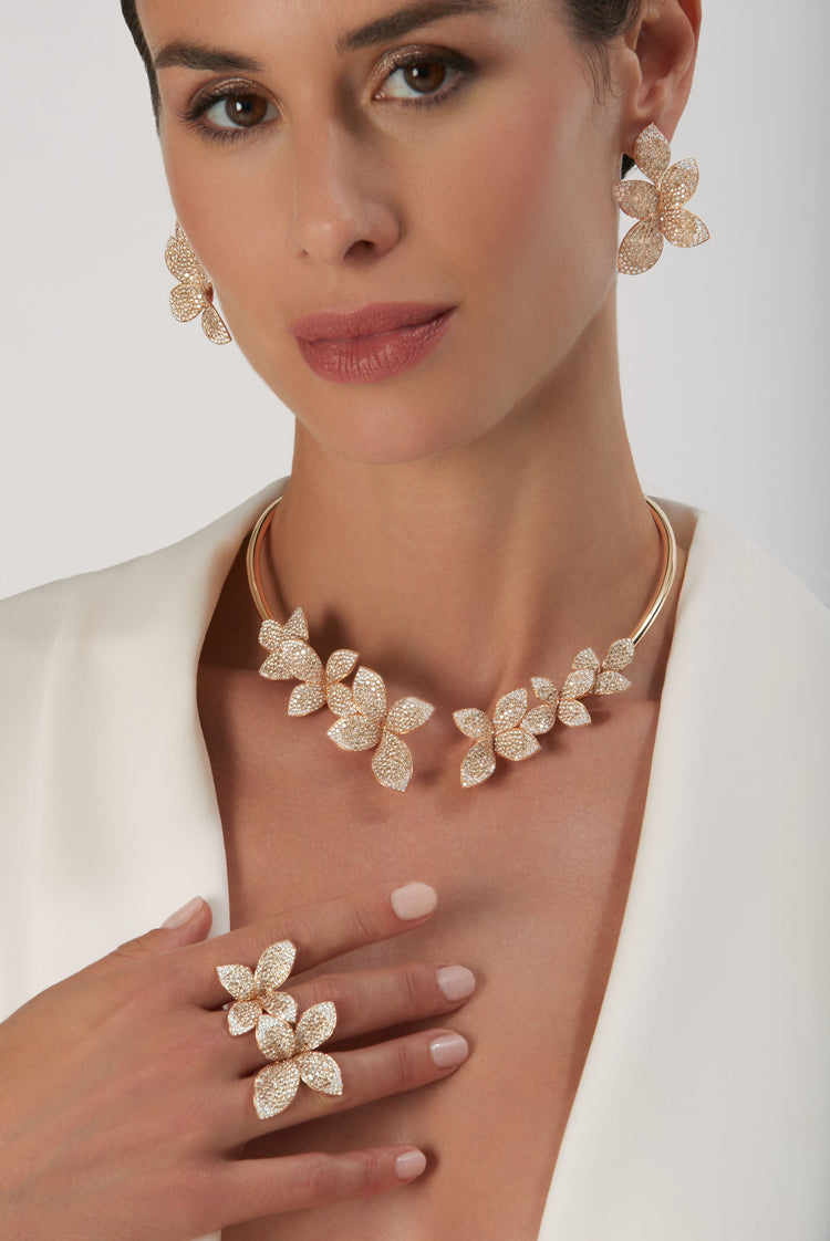 Orecchini Einzelstück A Fiore Di Frangipane In Argento 925 Placcato Oro 14K - Anallergici, Idea Regalo
