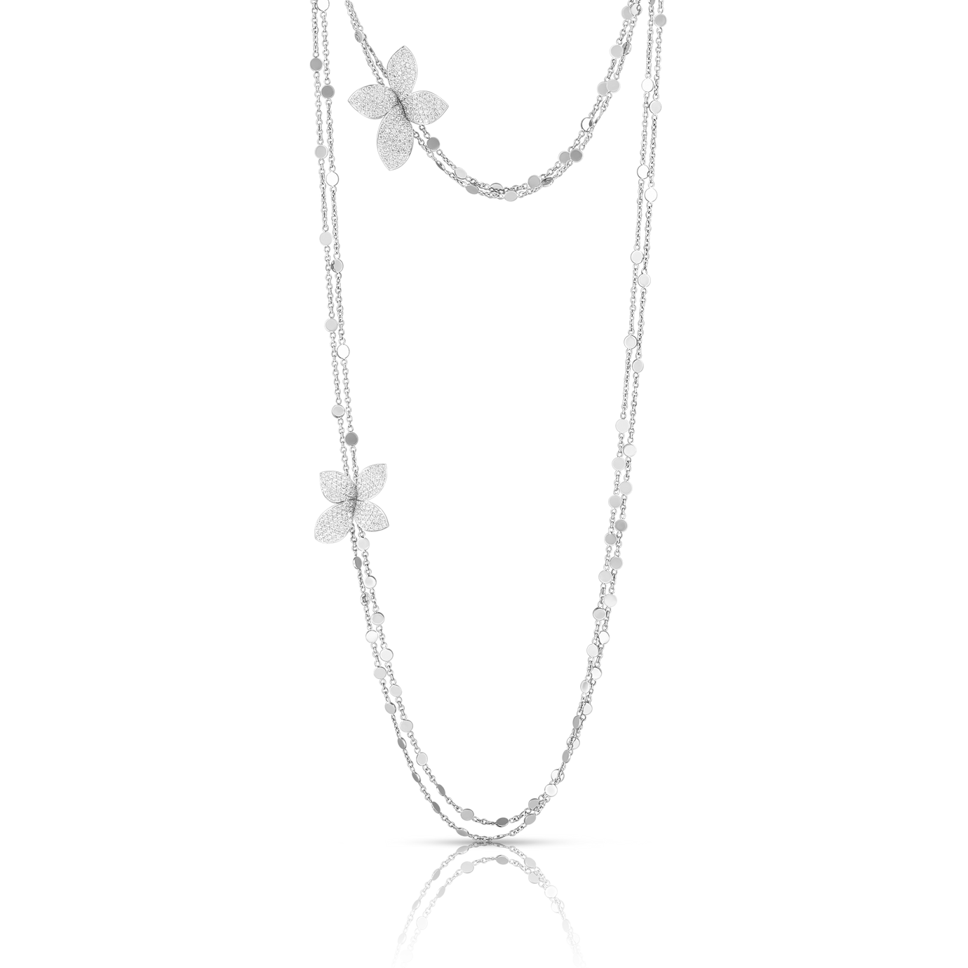 Sautoir Giardini Segreti en or blanc 18 carats avec diamants