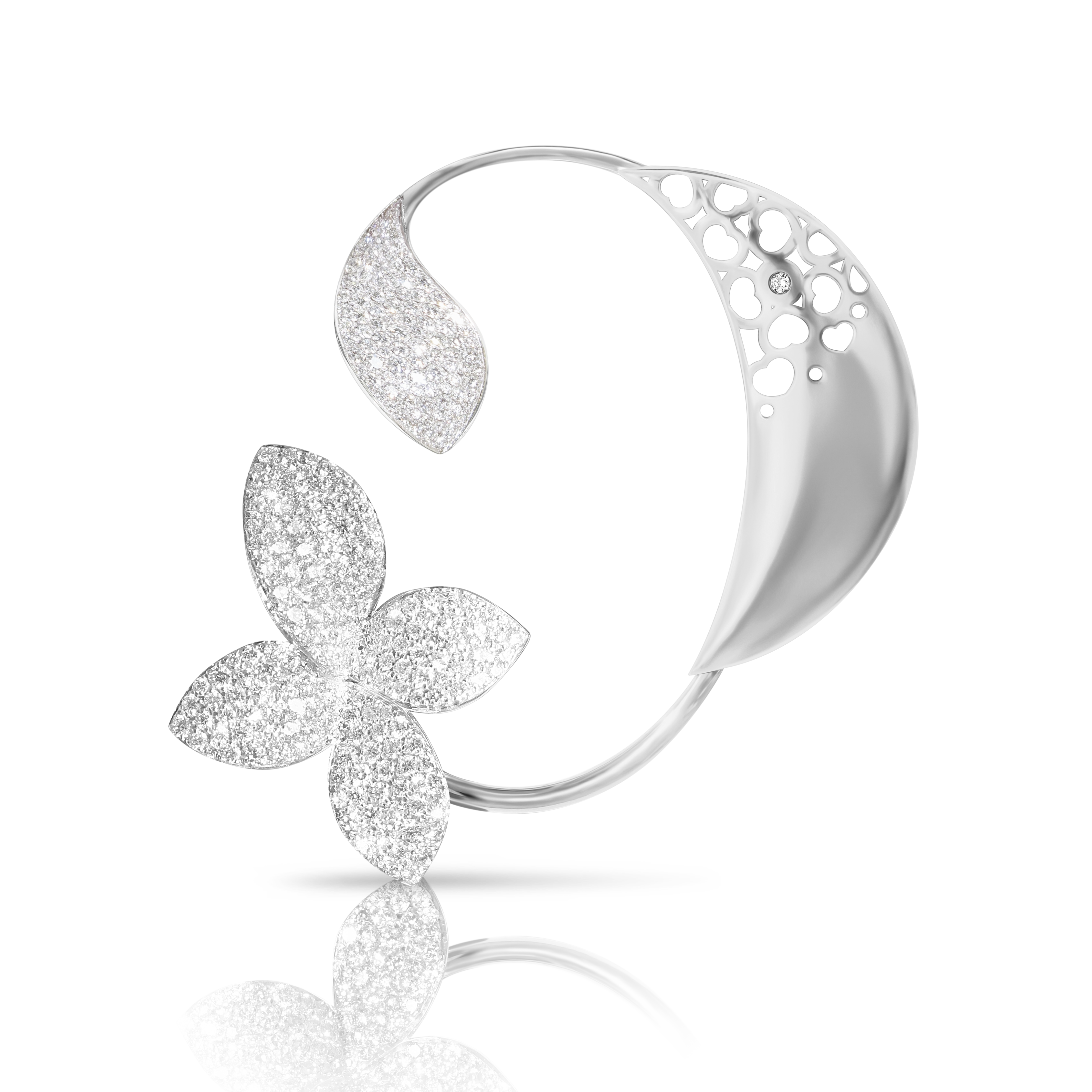 Giardini Segreti Ear Cuff in 18k White Gold with Diamonds.
