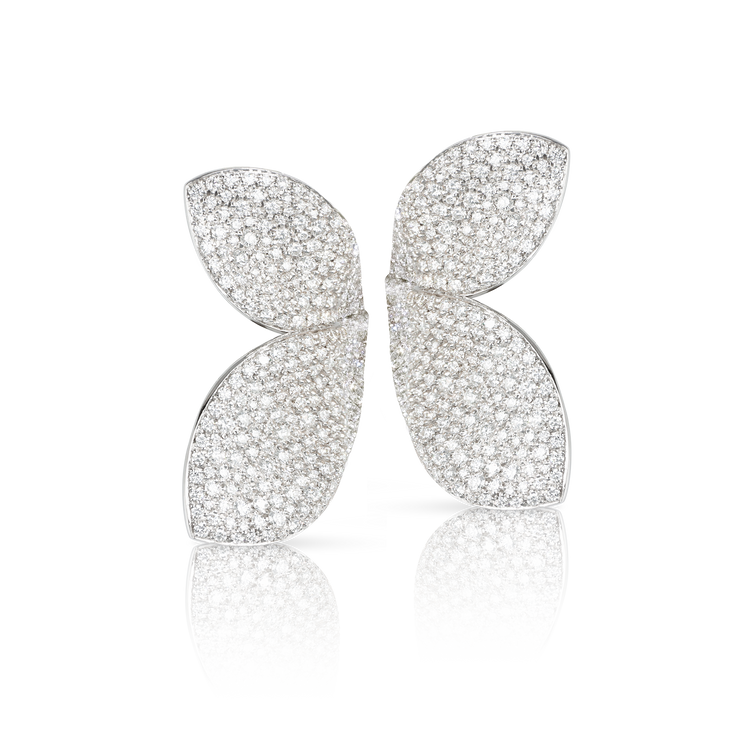 Giardini Segreti Earrings in 18k White Gold with Diamonds.