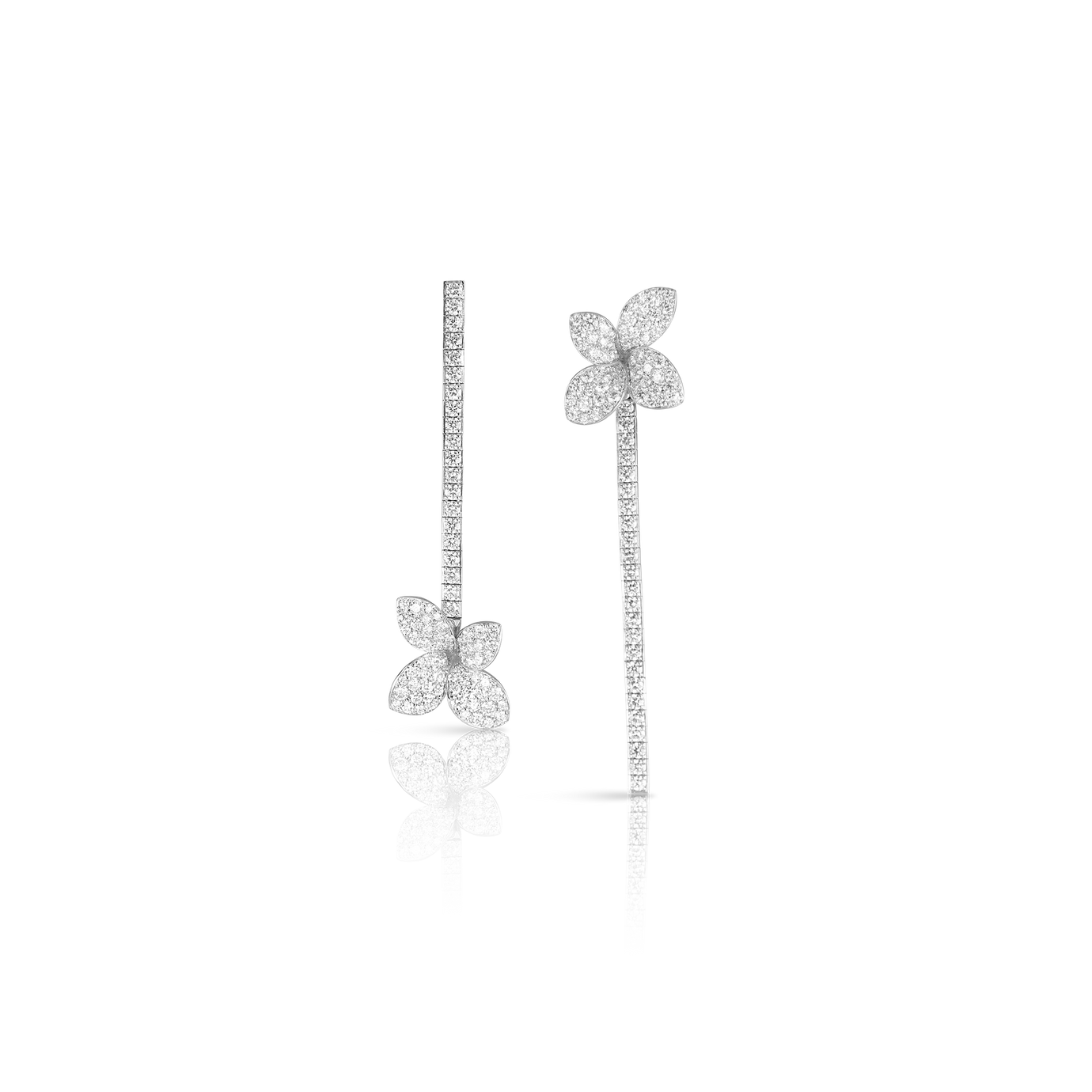 Earrings combination in 18k White Gold with Diamonds.