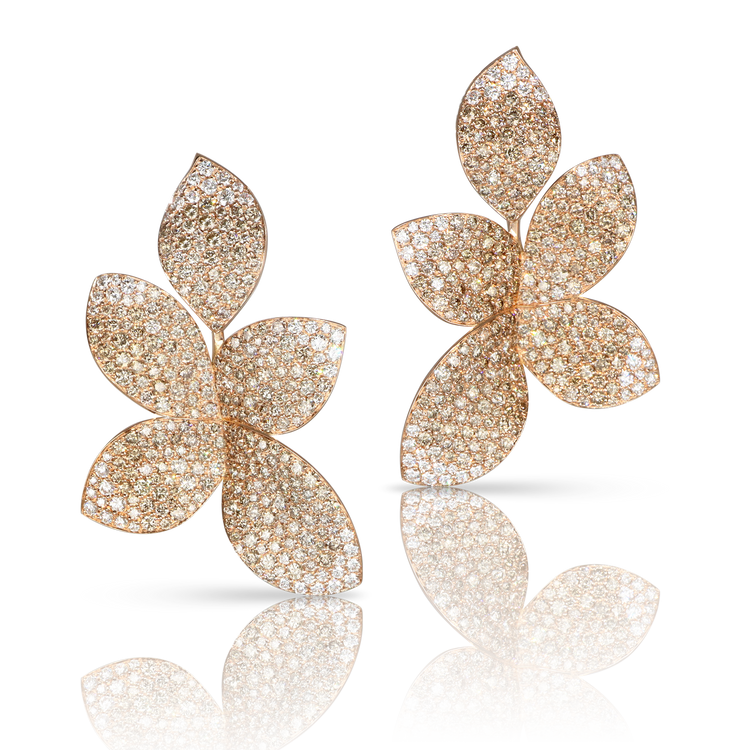 Giardini Segreti Earrings: 18k Rose Gold Diamonds Pasquale