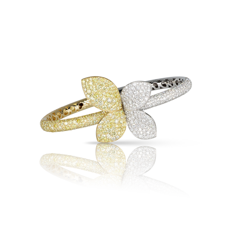 Giardini Segreti Aura Bracelet in 18k White and Yellow Gold with White and Fancy Yellow Diamonds.
