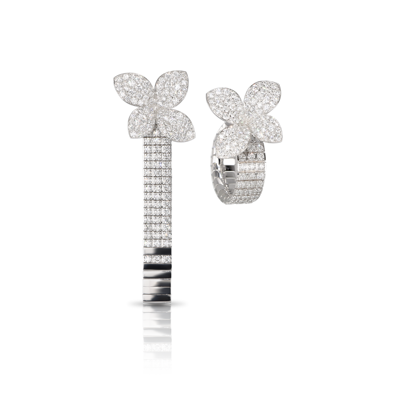 Earrings in 18k White Gold with Diamonds.