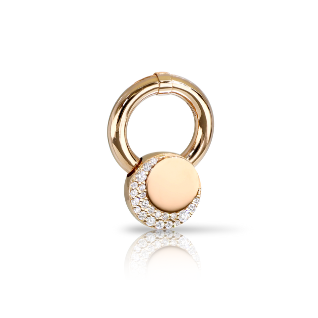 Small Mono Earring in 18k Rose Gold with Diamonds.