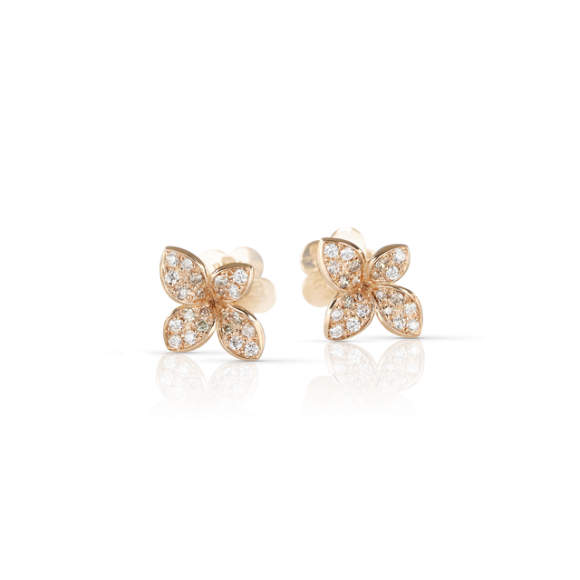 Earrings in 18k Rose Gold with Diamonds.
