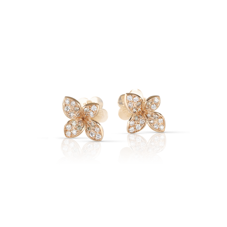 Earrings in 18k Rose Gold with Diamonds.