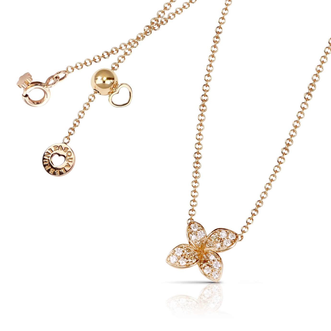 Necklace in 18k Rose Gold with Diamonds.