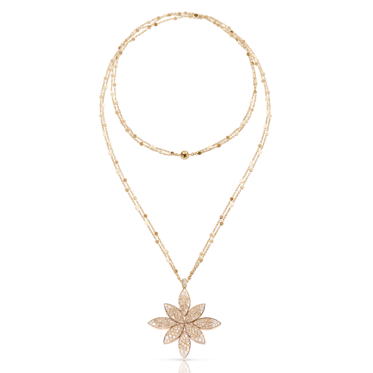 Necklace in 18k Rose Gold with Diamonds.
