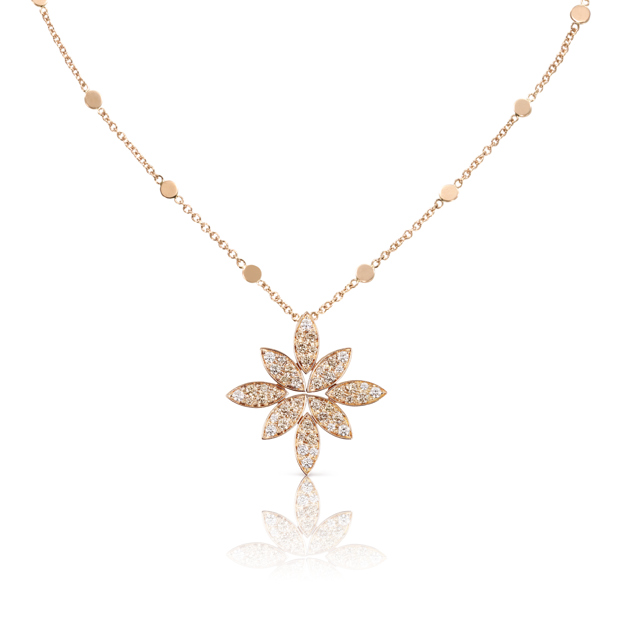 Ghirlanda necklace in 18k Rose Gold with Diamonds.