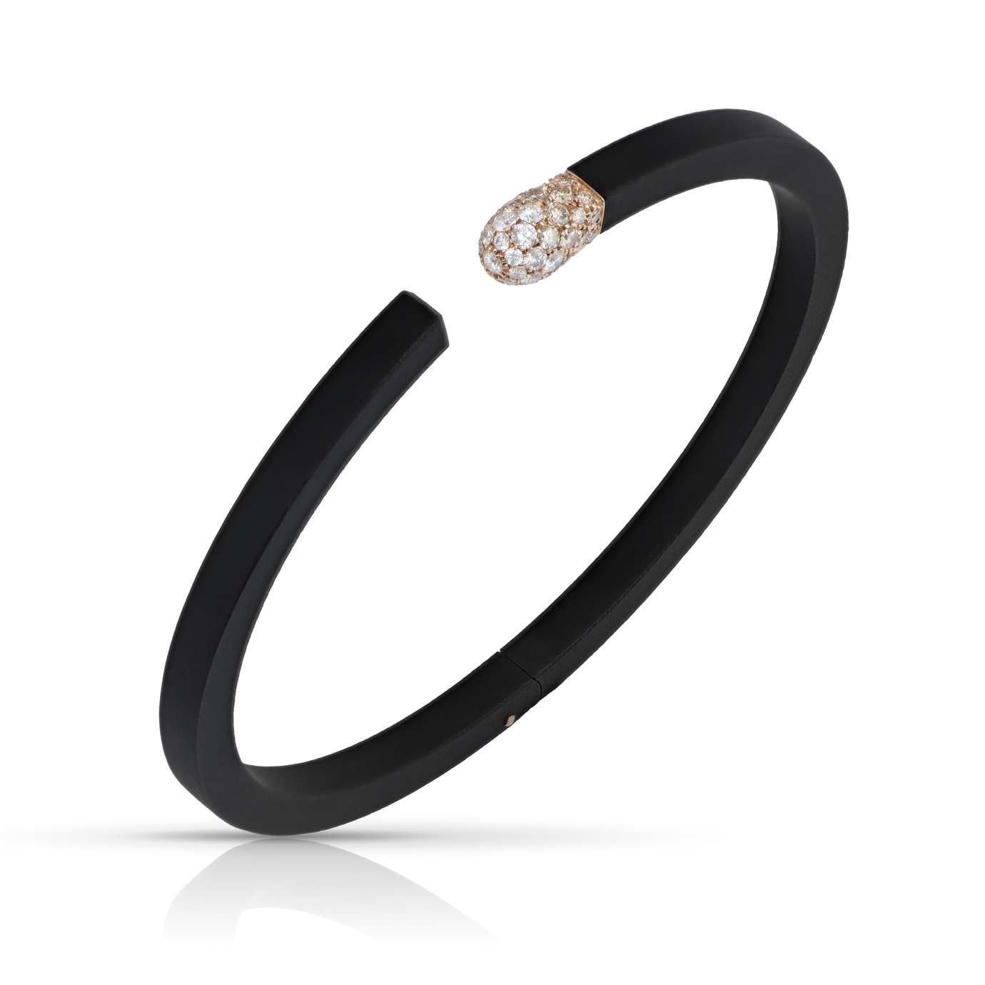 Bracelet in 18k Rose Gold and Black Titanium with Diamonds