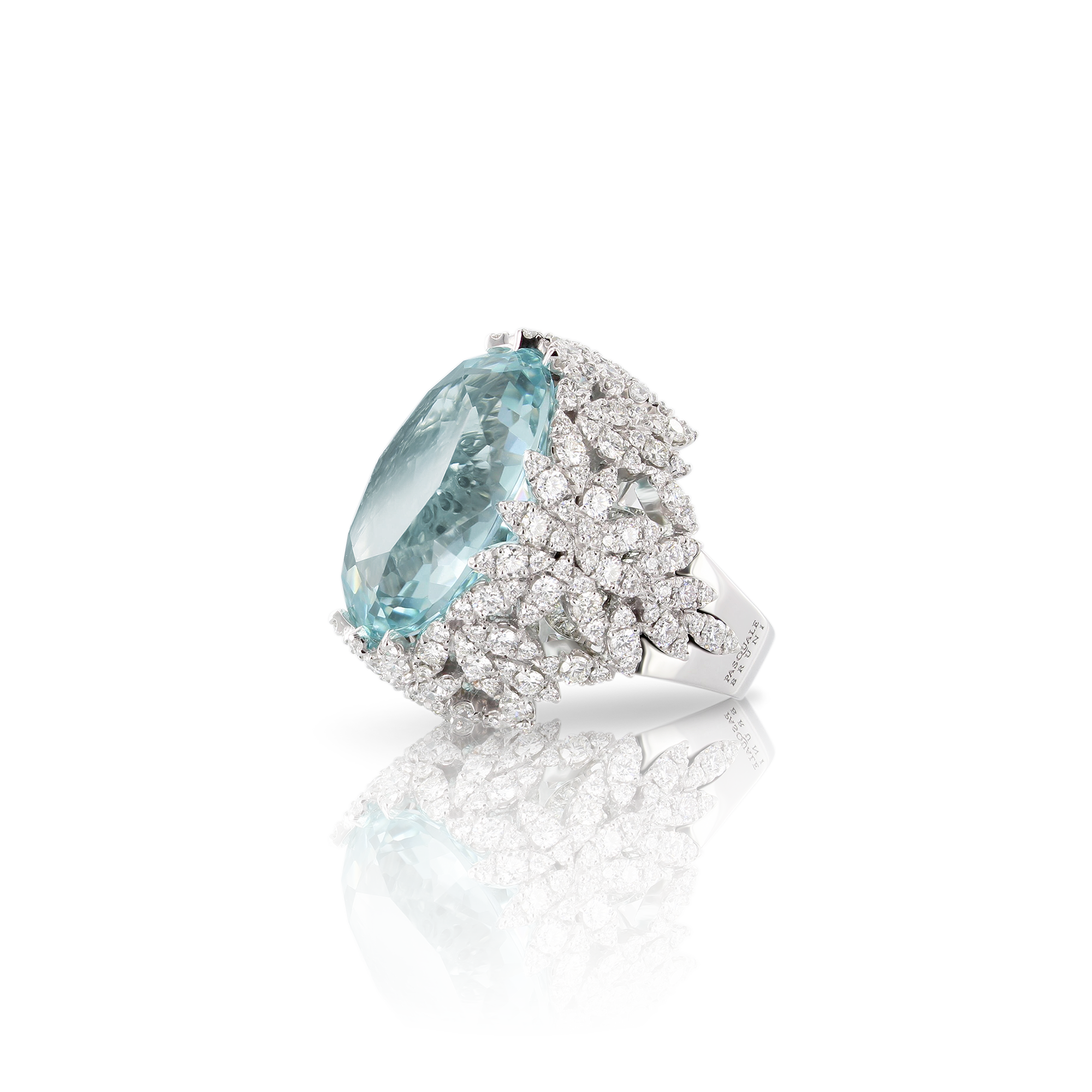 Aquamarine and morganite necklace, earrings and ring | Pasquale Bruni