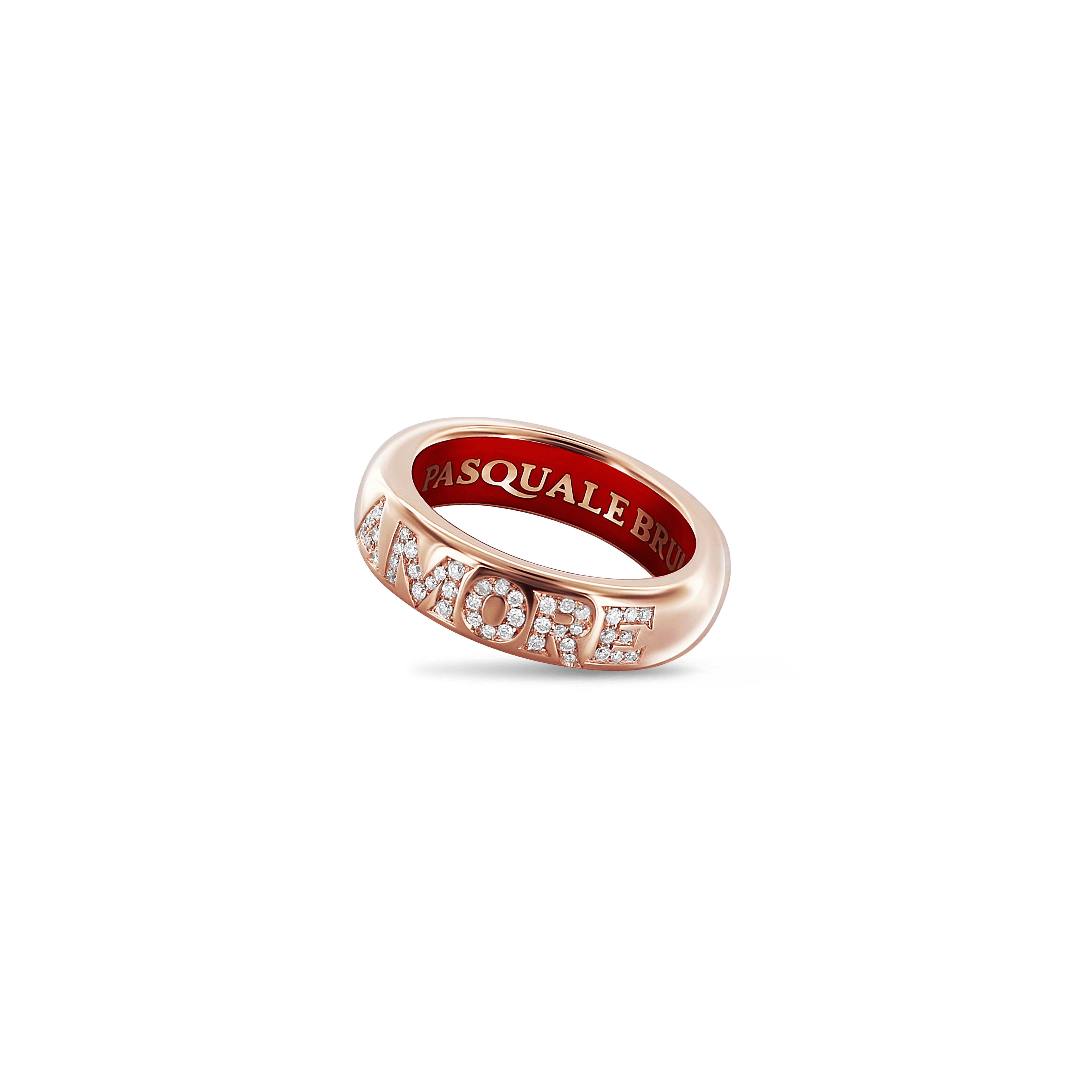 Amore Small Ring in 18k Gold with Diamonds Enamel Pasquale