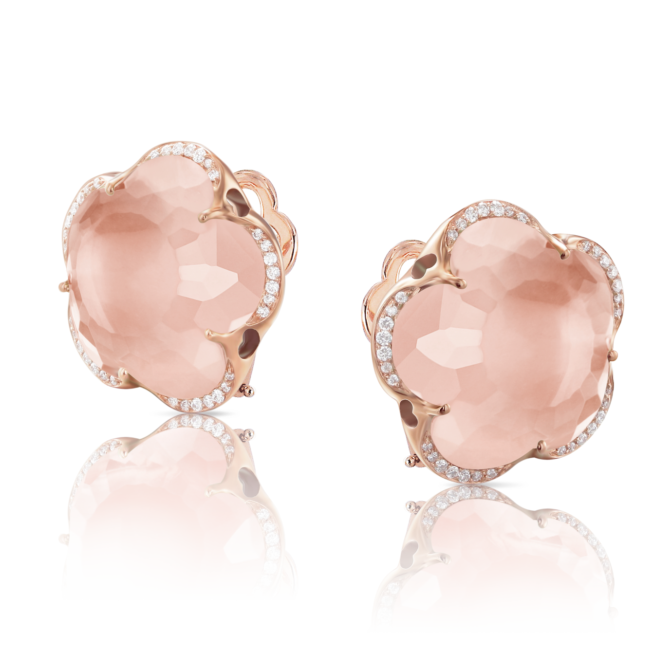 Orecchini A Goccia Di Quarzo Rosa E Ottone - Orecchini Quarzo Rosa E Ottone Orecchini A Goccia Di Quarzo Rosa E Ottone - Orecchini Quarzo Rosa E Ottone