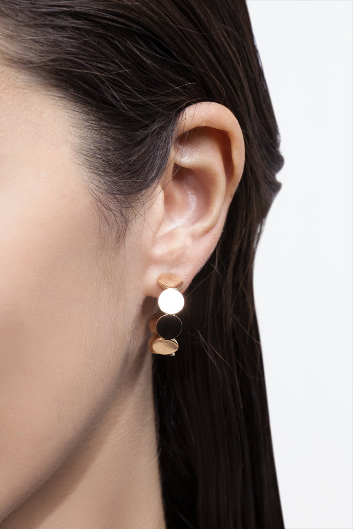 Luce Hoop Earrings in 18k Rose Gold with Diamonds