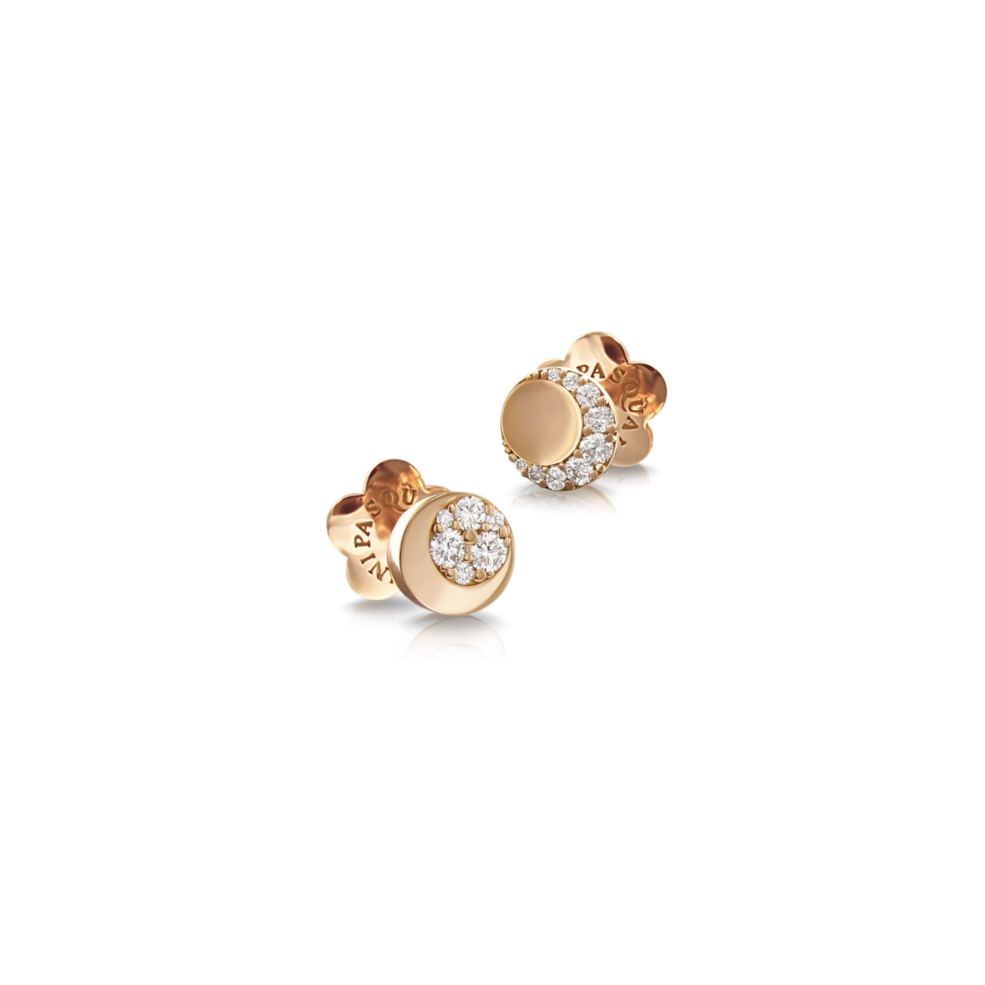 Puces d’oreille en or rose 18 carats avec diamants
