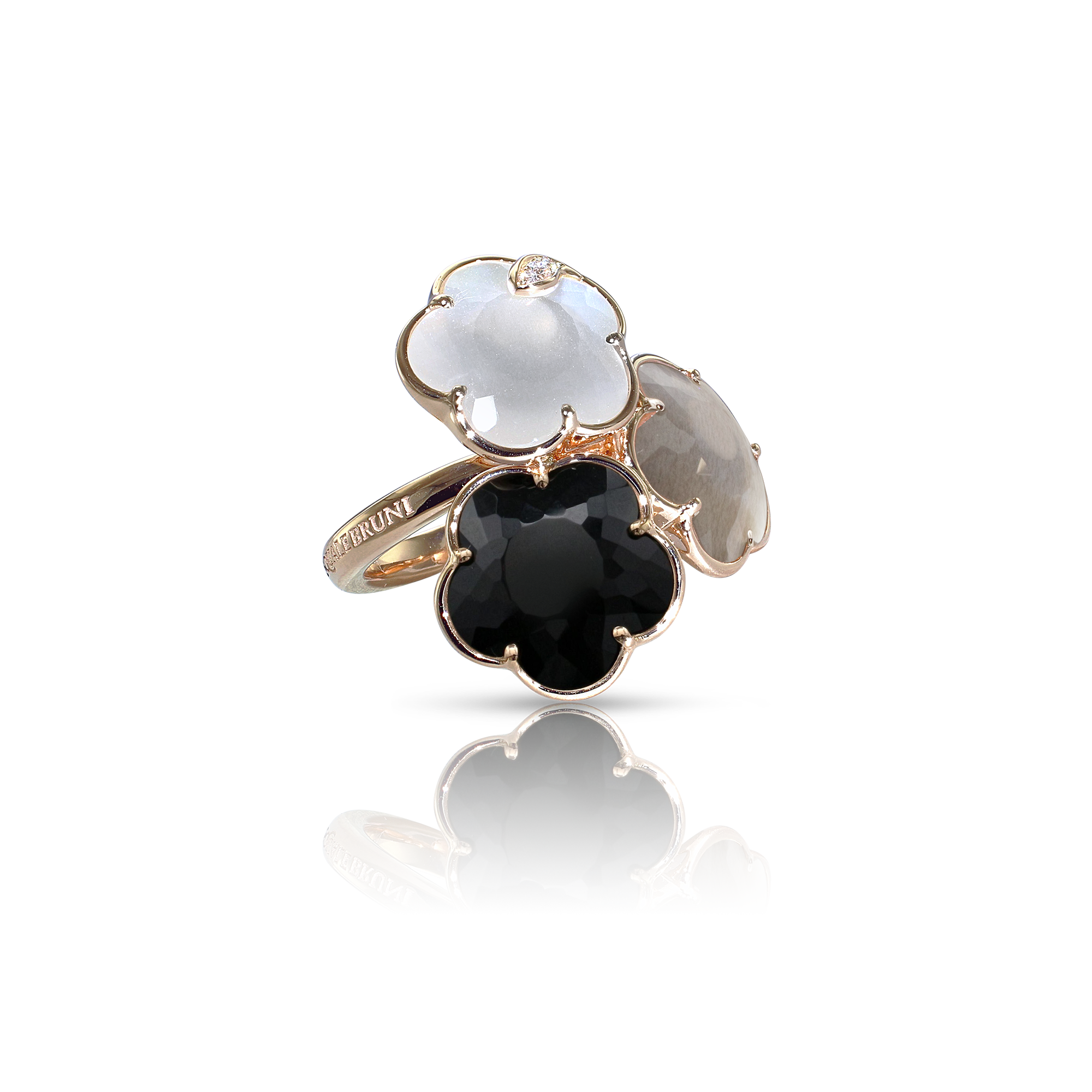 Bouquet Lunaire Ring: 18k Rose Gold Moon gems Pasquale Bruni