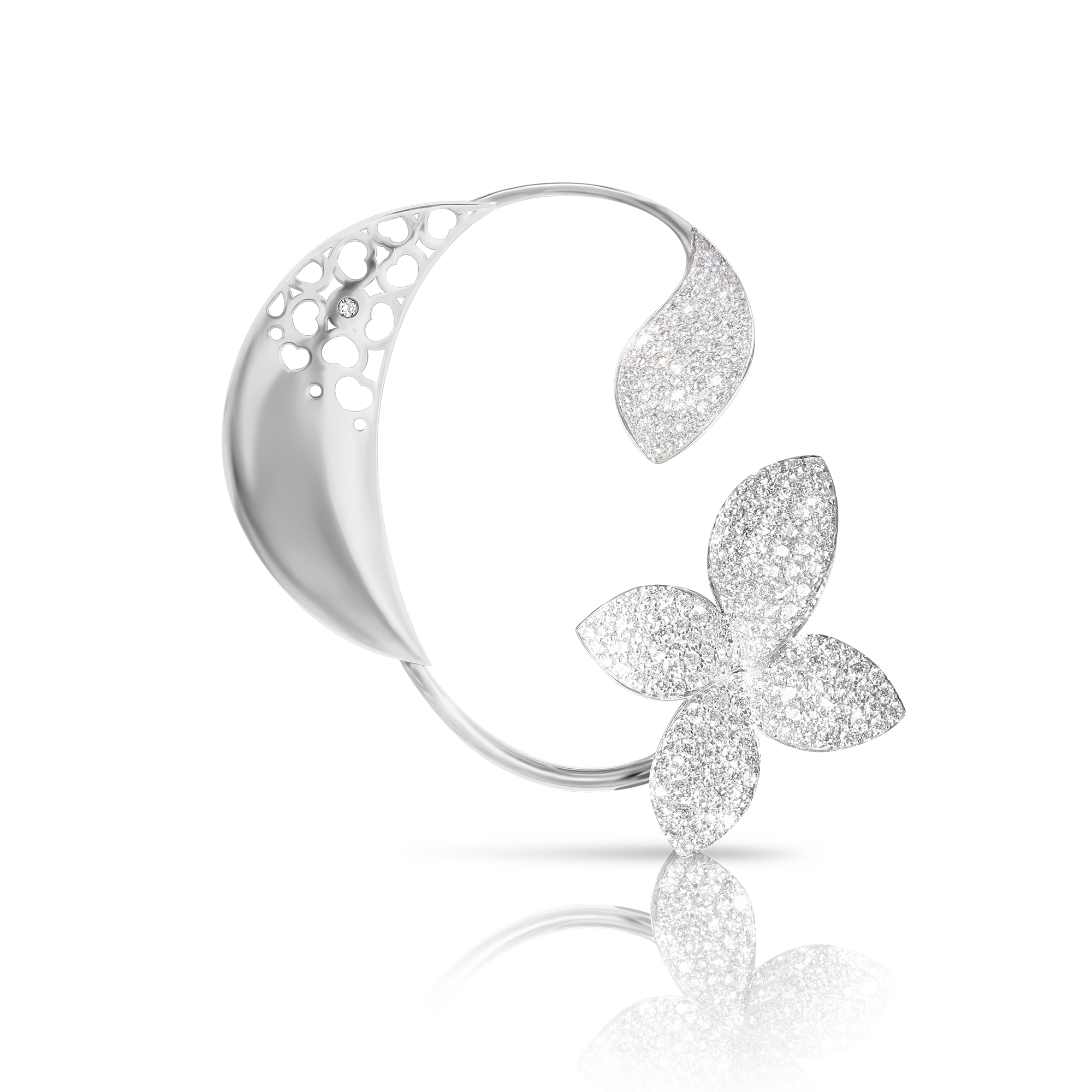 Giardini Segreti Ear Cuff in 18k White Gold with Diamonds.
