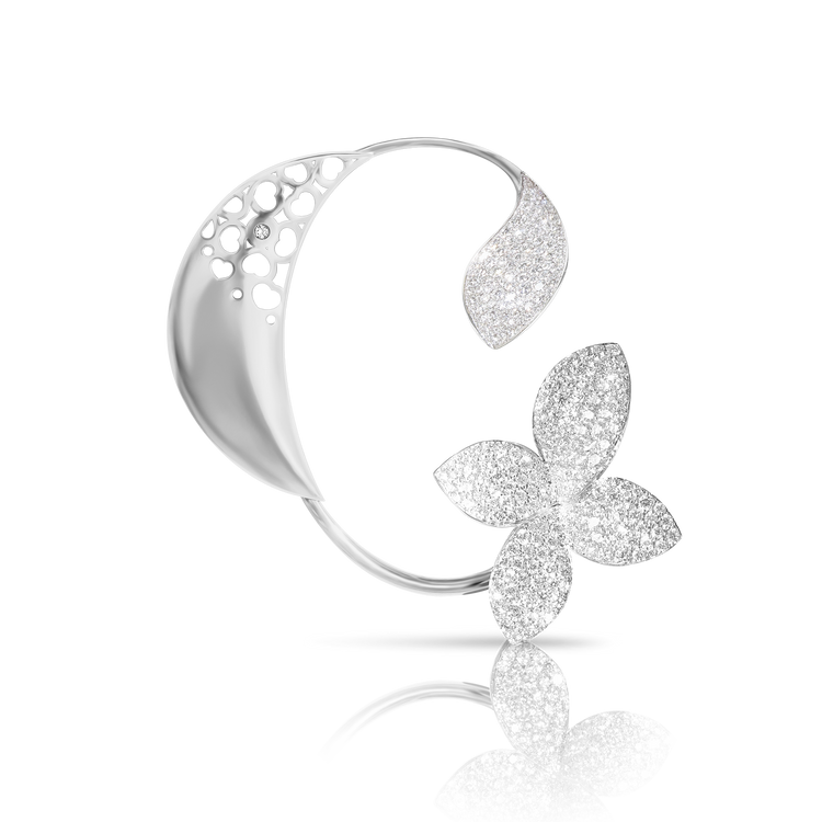 Giardini Segreti Ear Cuff in 18k White Gold with Diamonds.